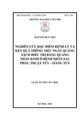 Nghiên cứu đặc điểm bệnh lý và hiệu quả thông tiểu ngắt quãng điều trị bàng quang thần kinh