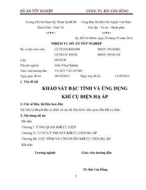 Đặc tính và ứng dụng khí cụ điện hạ áp