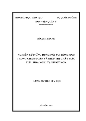 Nghiên cứu ứng dụng nội soi bóng đơn chẩn đoán điều trị chảy máu tiêu hóa ruột non