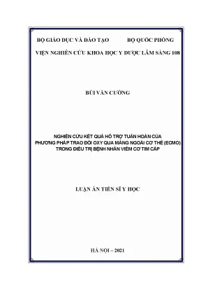 Hiệu quả ECMO hỗ trợ tuần hoàn viêm cơ tim cấp