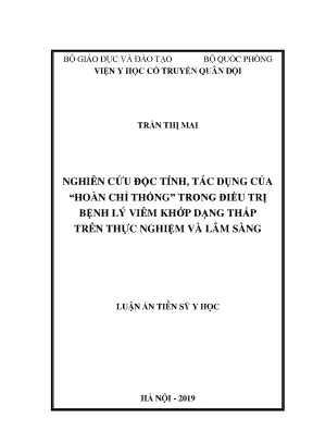 Nghiên cứu độc tính và tác dụng của Hoàn Chỉ Thống điều trị viêm khớp dạng thấp