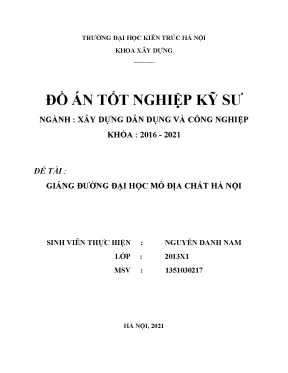 Đồ án tốt nghiệp giảng đường Đại học Mỏ Địa chất Hà Nội