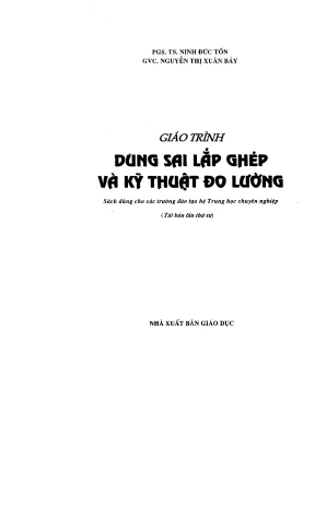 Giáo trình dung sai lắp ghép và kỹ thuật đo lường - Ninh Đức Tốn