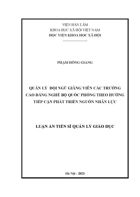 Quản lý đội ngũ giảng viên trường cao đẳng nghề Bộ Quốc phòng