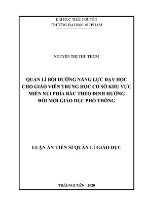 Quản lí bồi dưỡng năng lực dạy học cho giáo viên THCS miền núi phía Bắc