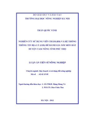Đánh giá xói mòn đất Tam Nông bằng Viễn thám và GIS