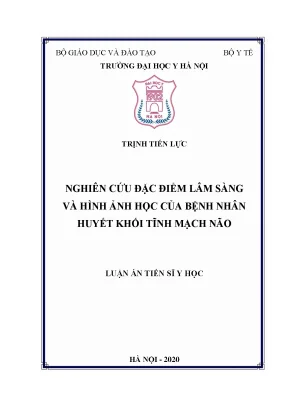 Luận án nghiên cứu đặc điểm lâm sàng hình ảnh học huyết khối tĩnh mạch não