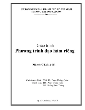Giáo trình phương trình đạo hàm riêng - Đại học Sài Gòn