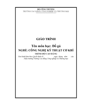 Giáo trình đồ gá nghề công nghệ kỹ thuật cơ khí cđ công nghiệp và thương mại