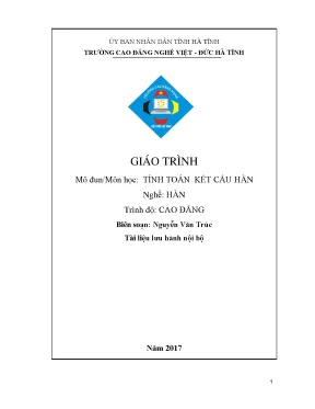 Giáo trình tính toán kết cấu hàn nghề hàn cđ nghề việt đức hà tĩnh