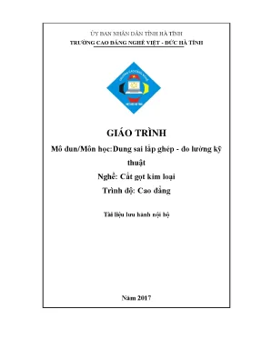 Giáo trình dung sai lắp ghép đo lường kỹ thuật nghề cắt gọt kim loại cđ nghề việt đức hà tĩnh