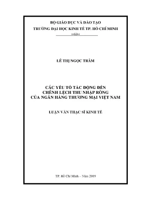 Yếu tố tác động đến chênh lệch thu nhập ròng ngân hàng thương mại Việt Nam