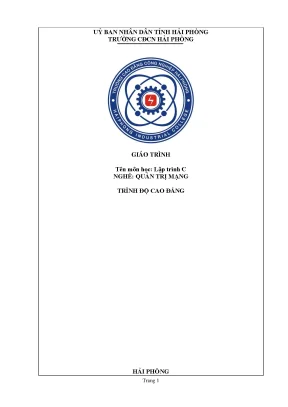 Giáo trình lập trình c ngành quản trị mạng cđ công nghiệp hải phòng