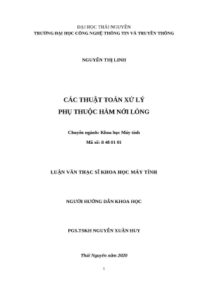 Luận văn thạc sĩ: Thuật toán phụ thuộc hàm nới lỏng