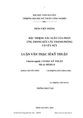 Đặc trưng xác suất phản ứng kết cấu thanh có vết nứt