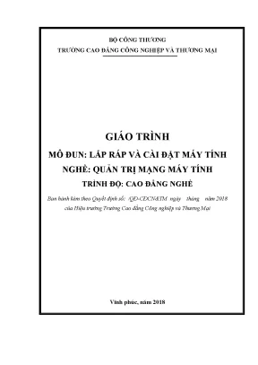 Giáo trình lắp ráp và cài đặt máy tính nghề quản lý mạng máy tính cđ công nghiệp và thương mại