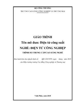 Giáo trình điện tử công suất nghề điện tử công nghiệp cđ công nghiệp và thương mại