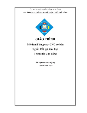 Giáo trình tiện phay cnc cơ bản nghề cắt gọt kim loại cđ nghề việt đức hà tĩnh