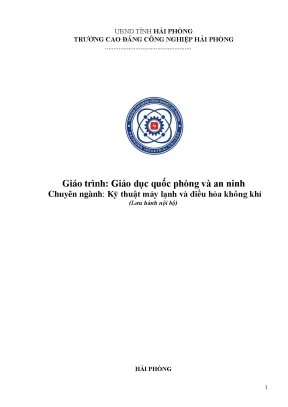 Giáo trình giáo dục quốc phòng và an ninh ngành kỹ thuật máy lạnh và điều hòa không khí cđ công nghiệp hải phòng