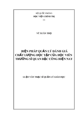 Quản lý đánh giá chất lượng học tập học viên Trường Sĩ quan Đặc công