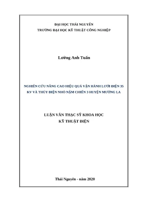 Nghiên cứu vận hành lưới điện 35kV và thủy điện Mường La