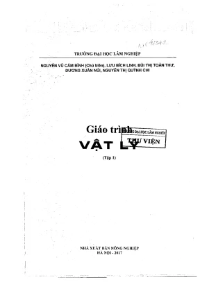 Giáo trình vật lý tập 1 phần 1 đh lâm nghiệp