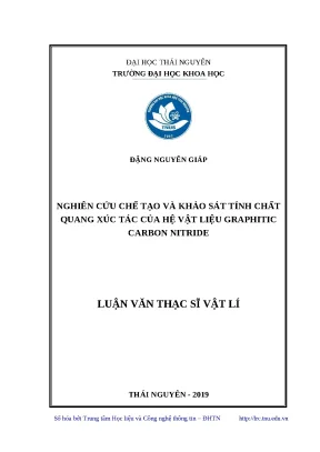 Nghiên cứu chế tạo vật liệu g-C3N4 và tính quang xúc tác