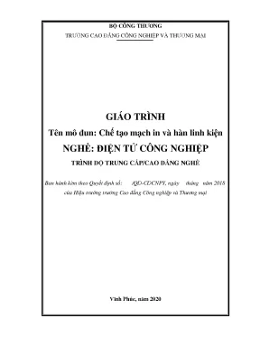 Chế tạo mạch in và hàn linh kiện - Điện tử công nghiệp