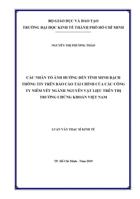 Các nhân tố ảnh hưởng đến minh bạch thông tin trên BCTC