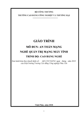 Giáo trình an toàn mạng nghề quản trị mạng máy tính cđ công nghiệp và thương mại