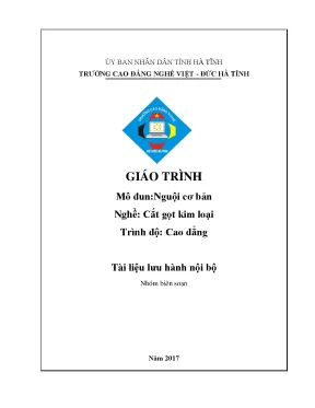 Giáo trình nguội cơ bản nghề cắt gọt kim loại cđ nghề việt đức hà tĩnh