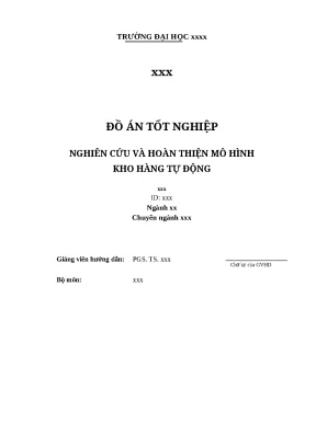 Đồ án lưu kho tự động