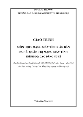 Giáo trình mạng máy tính căn bản nghề quản lý mạng máy tính cđ công nghiệp và thương mại