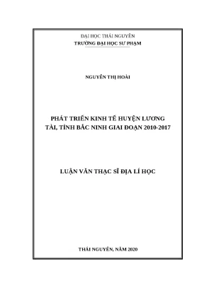 Phát triển kinh tế huyện Lương Tài, Bắc Ninh 2010-2017
