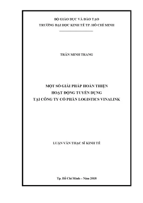 Hoàn thiện hoạt động tuyển dụng tại Vinalink Logistics (2018)
