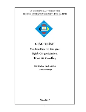 Giáo trình tiện ren tam giác nghề cắt gọt kim loại cđ nghề việt đức hà tĩnh