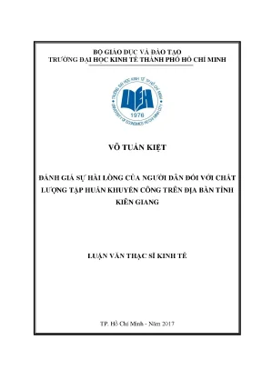 Luận văn kinh tế đánh giá sự hài lòng của người dân đối với chất lượng tập huấn khuyến công trên địa bàn tỉnh kiên giang