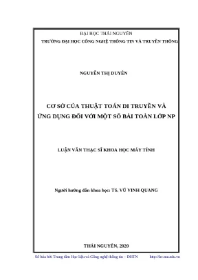 Cơ sở thuật toán di truyền và ứng dụng bài toán NP