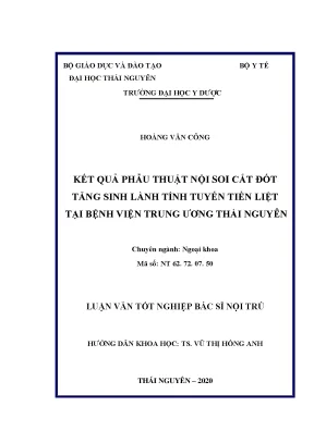 Luận văn kết quả phẫu thuật nội soi cắt đốt tăng sinh lành tính tuyến tiền liệt tại bệnh viện trung ương thái nguyên