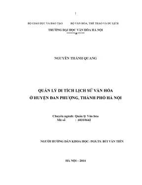 Quản lý di tích lịch sử văn hóa huyện Đan Phượng Hà Nội