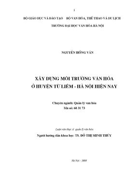 Xây dựng môi trường văn hóa tại huyện Từ Liêm Hà Nội