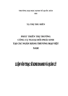 Phát triển công cụ ngoại hối phái sinh tại NHTM VN