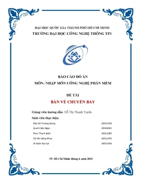 Đồ án đồ án môn nhập môn công nghệ phần mềm đề tài bán vé chuyến bay