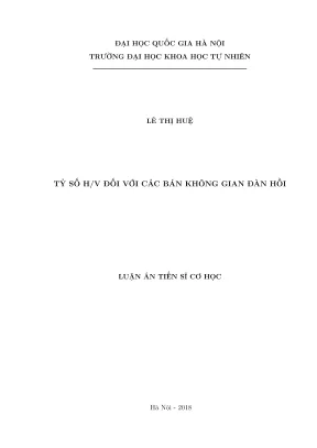Luận án tiến sĩ tỷ số h v đối với các bán không gian đàn hồi