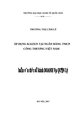 Luận văn thạc sỹ áp dụng kaizen tại ngân hàng tmcp công thương việt nam