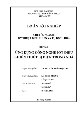 Đồ án đồ án tốt nghiệp đề tài ứng dụng công nghệ iot điều khiển thiết bị điện trong nhà