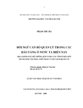 Luận văn thạc sĩ quản lý văn hóa đội ngũ cán bộ quản lý trong các bảo tàng ở nước ta hiện nay