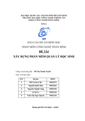 Tiểu luận báo cáo đồ án môn học nhập môn công nghệ phần mềm đề tài xây dựng phần mềm quản lý học sinh