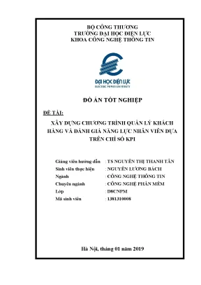 Đồ án đồ án tốt nghiệp đề tài xây dựng chương trình quản lý khách hàng và đánh giá năng lực nhân viên dựa trên chỉ số kpi