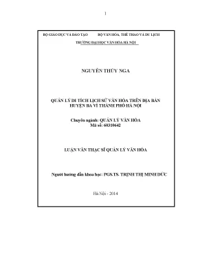 Quản lý di tích lịch sử văn hóa tại huyện Ba Vì, Hà Nội